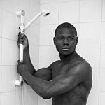 in tha bathroom